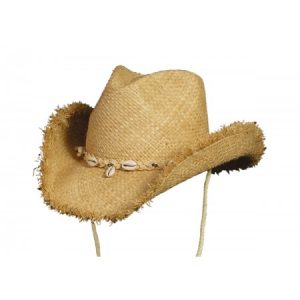 San Juan Shapeable Western Raffia Freyed Hat