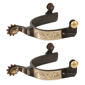 Men's Black Steel Roping Spur-10pt Rowel