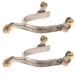 Stainless Steal Spurs With Leaf Design