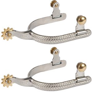 Stainless Steel Basket Weave Roping Spur