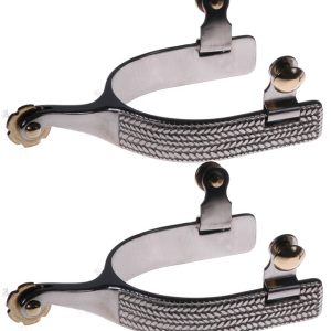 Stainless Steel Basket Weave Roping Spur