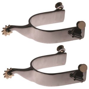 Stainless Steel Roping Spurs with Smooth Band
