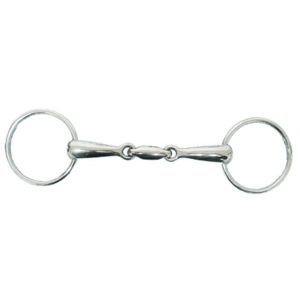 Stainless Steel Horizontal Elliptical Link Loose Ring Snaffle Bit