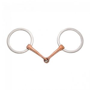 Silver Star Flat Ring Copper Snaffle