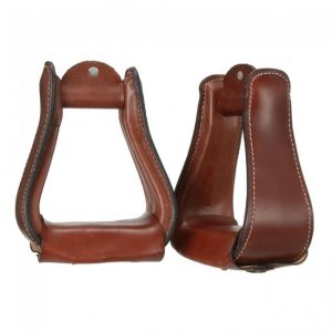 Wide Leather Covered Stirrups