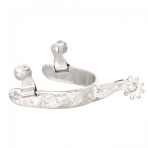Ladies Silver Show Spurs with Crystals