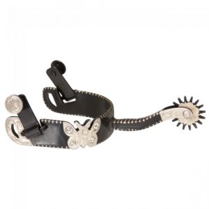 Black Steel Equitation Spur w/ Butterfly Design