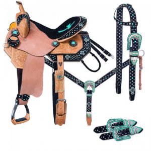 Cheyenne Belt Buckle Bling Collection 5 Piece Saddle Package