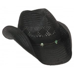 Strike! Western Straw With Turquoise Nuggets