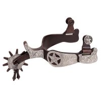 Men's Texas Show Spurs with Engraved German Silver Trim