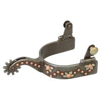 Men's Spur with German Silver Floral Trim and Copper Accents