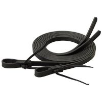 Black Leather Split Reins, 5/8