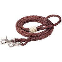 Round Braided Latigo Roper Rein, 3/8